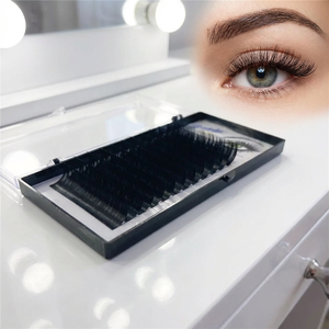 Extensions de cils russes individuels professionnels en gros, volume personnalisé, éventail naturel, fausse fourrure douce, courbure CD L, 0.03, fini mat, végétalien, sans cruauté animale - Product Image 1