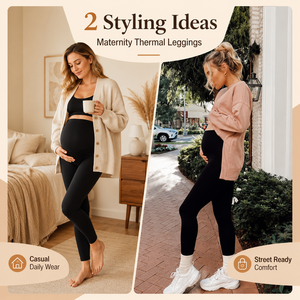 Pantaloni Capri per Donne in Gravidanza Taglie Forti con Vita Rinforzata, Leggings Lunghi alla Moda per l'Inverno - Product Image 4