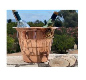 Hammered Copper <b>Beer</b> Tub in Stylish Design with Iron Stand Perfect for Tabletop and Barware Best Accessories - Product Image 4