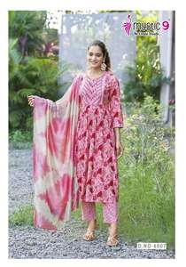 Nouvelle Collection Maruti Fashion : Ensemble Kurta et Pantalon pour Femme, en Rayonne Lourde Imprimée à la Feuille, Style Indien et Pakistanais, pour Soirées et Mariages - Product Image 4