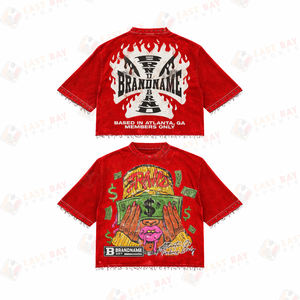 T-shirt imprimé DTG personnalisé, poids lourd, 100% coton, tissu éponge français, ourlet brut, vintage, délavé au soleil, t-shirts pour hommes - Product Image 5