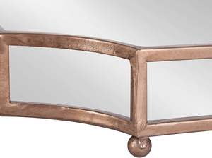 Bandeja decorativa festoneada con espejo de Metal Ciel de oro rosa hecha a mano para baño, tocador, dormitorio - Product Image 4