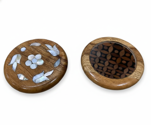 Small <b>Pocket</b> Size <b>Mirror</b> Wooden Inlay with Mother of Pearl Customizable Ladies and Girls Giveaway Gift Cosmetic <b>Mirror</b> - Product Image 1