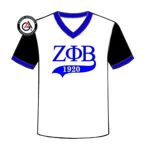 Zeta Phi Beta Soror Ropa de mujer de alta calidad Camisas de mujer al por mayor Manga corta Moda Unisex Cuello en V Camisetas de mujer - Product Image 6