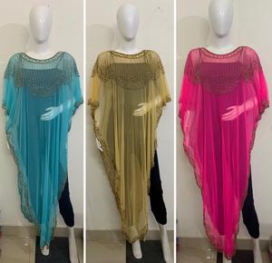 <b>Woman</b> Clothing Sexy Eye-Catching Signature Look Swim Beach Spectacular Hand Embroidery Heavy Sequins Work <b>Poncho</b> Dress Shrug USA - Product Image 2