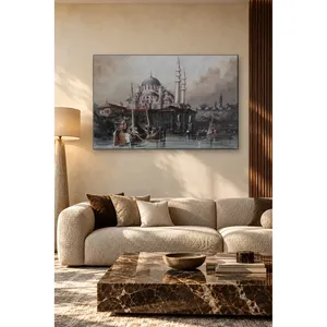 Impression sur toile de bateaux Suleymaniye et Golden Horn de style gravure Fida - Product Image 3