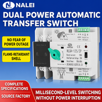 Commutateur de transfert automatique (ATS) NLQ4-125/2P ATSE 2P 63A AC220V à commutation ultra-rapide pour onduleur solaire, rail DIN 35mm