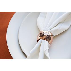 Copper <b>Hammered</b> Metal Napkin Rings for Wedding Event Party Dinner Table Settings Decorations Round Napkin <b>Holders</b> - Product Image 2