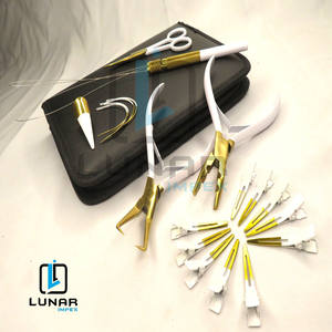 Kit de herramientas de extensión de cabello de fabricación LUNAR en color de plasma blanco y dorado con etiquetado de logotipo de marca personalizado - Product Image 3