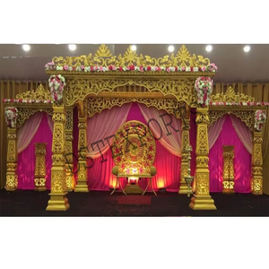 ชุด mandap งานแต่งงานสไตล์บอลลีวูดหรูหรา, ชุด mandap Grand Hollywood mandap งานแต่งงาน jodha Akbar ทอง - Product Image 1