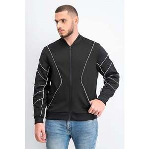 Giacca in Maglia con Zip Frontale e Bordi a Contrasto per Uomo INC International Concepts, Nera XL - Stile Casual Sostenibile con Colletto Baseball per la Stagione Autunnale - Product Image 1