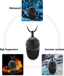 Urna de cremación de acero inoxidable negro, joyería, cenizas, gorra de béisbol, collar de urna para cenizas de seres queridos, regalo para mujeres y hombres, tamaño personalizado - Product Image 3