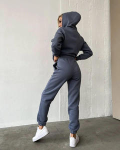 Conjunto Deportivo de Invierno para Mujer de Alta Calidad, con Cremallera, Pantalones Holgados de Cintura Alta Elástica y Top, Dos Piezas - Product Image 5