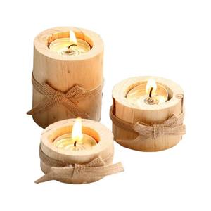 Portavelas de Madera Simple con Diseño de Flor, Perfecto para Regalos, Decoración del Hogar, Esquinas Festivas y Uso Diario - Product Image 1