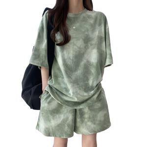 Ensemble de vêtements pour femmes personnalisé, sport, automne, printemps, sweat-shirt court pour femmes, short, ensemble de survêtement deux pièces - Product Image 1