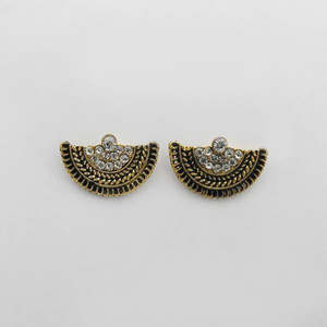 Kriaa Boucles d'oreilles en pierre autrichienne plaquées or antique Fashion Drop Design-1312617 - Product Image 1
