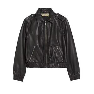 Vêtements de luxe automne personnalisé extérieur hiver vestes femme noir moto femmes PU veste en cuir - Product Image 5