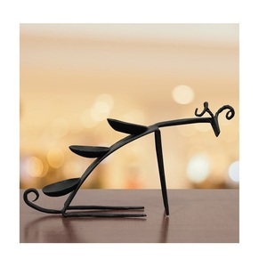 Black Iron Metal Candle Stand Holder Hanging <b>Chandelier</b> Tealight Stand for Home Christmas and Weddings - Product Image 6