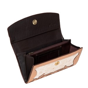 กระเป๋าสตางค์หนังวัวคุณภาพพรีเมี่ยมสำหรับผู้หญิงหนังแท้สไตล์ตะวันตกมีลวดลายหลากสีพร้อมซิปปิดทำด้วยมือ - Product Image 3