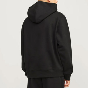 Sweat à capuche noir uni meilleurs vêtements personnalisés hommes unisexe sans ficelle vierge haute qualité sweats noirs unis sweat à capuche noir - Product Image 3