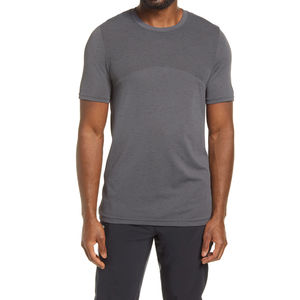 Solid <b>Grey</b> Color Men’s T-Shirt Slim Fit Breathable Cotton Casual Daily Wear Short Sleeve Men’s T-Shirt By OVERSEAS SPORTS - Product Image 4