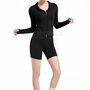 Haut de sport à manches longues et à capuche pour femme, en molleton compressif, automne, sweat à capuche personnalisé OEM avec couleurs et tailles sur mesure - Product Image 2