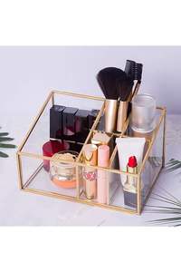 Boîte à bijoux élégante et sophistiquée en laiton et en verre de forme rectangulaire pour une décoration intérieure moderne et intemporelle - Product Image 3