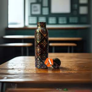 Pure Copper <b>Metal</b> <b>Water</b> <b>Bottle</b> Health Benefits Leak Proof Eco Friendly Handcrafted Design Ideal for Home Office & school - Product Image 3
