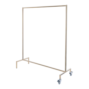Exhibidores de Ropa con Marco de Acero Inoxidable y Acabado Dorado para Tiendas de Ropa, Publicidad, Venta al por Menor, con <span class=keywords><strong>Ruedas</strong></span> y Perchas - Product Image 5