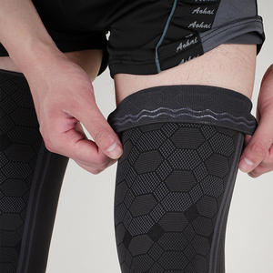 Manchon de compression réglable pour <span class=keywords><strong>cuisse</strong></span> avec sangles, enveloppe de soutien des jambes en nylon tricoté pour le sport, la récupération musculaire, OEM disponible - Product Image 1