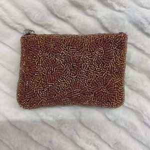 Beautiful Beaded Coin Pouch With Fine <b>Stitch</b> Detail Fashion Seed Beads Coin Pouch With Unique Design Art - Product Image 5
