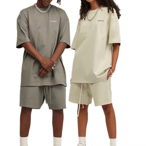 Nuevo diseño High Street, conjunto de pantalones cortos de verano para hombre, ropa informal, conjuntos cortos de 2 piezas, transpirables de talla grande, patrón sólido, nuevo aspecto - Product Image 5