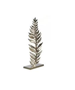 Sculpture abstraite moderne en 3D, grand motif de feuille de plante, feuille d'argent nickelée, art et artisanat, table en métal faite à la main pour la décoration de la maison, mariage - Product Image 4