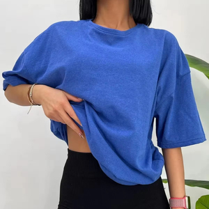 Camiseta de verano personalizada, camiseta de gran tamaño para mujer, camiseta azul de gran tamaño para mujer, camiseta de talla grande con estampado de logotipo - Product Image 1