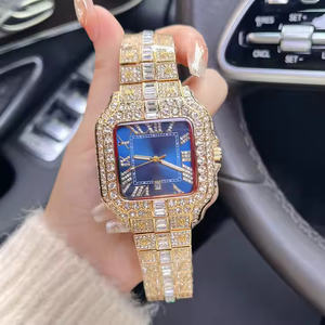 Reloj de Lujo para Hombre, Cuadrado, de Acero Inoxidable, con Movimiento Mecánico de Cuarzo de Precisión, Detalles de Diamantes Moissanite de Alta Calidad - Product Image 4