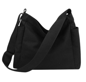 CENTIC Eco-Friendly <b>Canvas</b> <b>Tote</b> <b>Bags</b> Reusable Crossbody Letter Pattern <b>Zipper</b> Closure Hand Length Handle for Daily Travel Gifts - Product Image 3