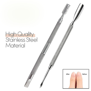 Vente directe Poussoir à cuticules de style unique pour le nettoyage des ongles Nouvelle édition Poignée antidérapante Poussoirs à cuticules pointus à double extrémité - Product Image 6