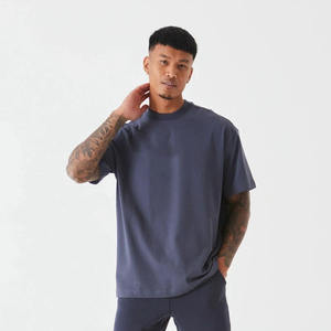 Venta al por mayor 100% algodón 250GSM camiseta unisex de gran tamaño personalizado liso cuello redondo tejido de punto para personalizaciones a granel - Product Image 2