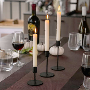 Candelabro decorativo para el hogar de Metal de hierro negro, centro de mesa de 3 piezas para decoración de boda, soporte de Pilar decorativo para boda - Product Image 1