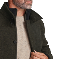 Trench-coat classique en laine mérinos à chevrons pour homme gris foncé pour l'automne et l'hiver-Premium Shacket