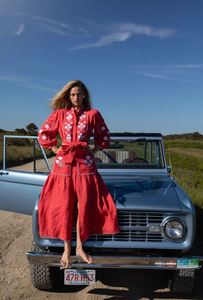 Cheap Cotton Embroidered Full <b>Balloon</b> Sleeves Ankle Length Long Women Ukrainian Fashion Stylish Long Ukraine Dresses OEM ODM - Product Image 4