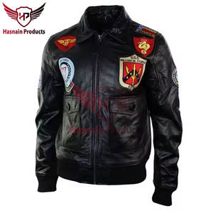 Premium hommes en cuir véritable hiver Bomber veste 100% peau de mouton fourrure mouche veste en cuir pour hommes haute qualité élégant vêtements d'extérieur - Product Image 3