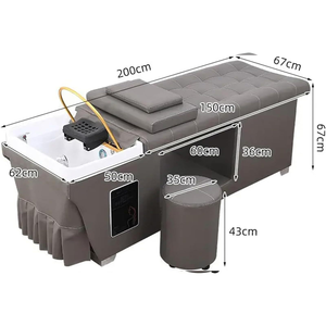 เก้าอี้แชมพูและชามแบบโบราณพร้อมเตียงล้างหลัง - Product Image 4