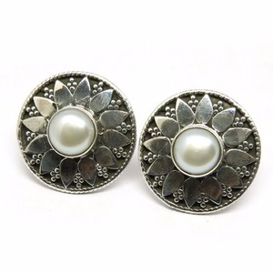 Magia secreta Pendientes de plata de ley 925 con perlas, joyería de plata con tensión, fabricante de joyería de plata India - Product Image 3