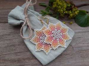 ต่างหูลูกปัดแก้วดีไซน์ทันสมัยประดับด้วยเทอร์ควอยซ์และพู่ห้อยระย้า ของขวัญเครื่องประดับสุดพิเศษจาก MS Handicraft - Product Image 3