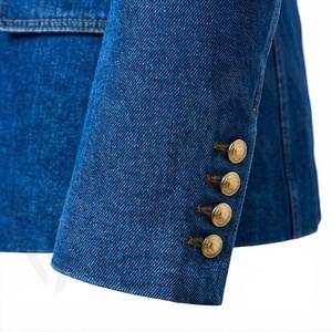 Chaqueta Vaquera de Invierno para Mujer, Manga Corta, Transpirable, Algodón de Primera Calidad, Estilo Casual, Moda, Prenda Exterior de Tendencia, Color Personalizado - Product Image 6