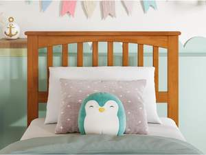 Traditional Design Solid Light Toffee <b>Wood</b> Twin Low Profile <b>Platform</b> <b>Bed</b> Modern Wooden <b>Beds</b> - Product Image 4