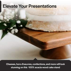 13 Inch Rustic Wood <b>Table</b> Stands for Decorating and Serving - Wooden Pedestal for Cupcake Dessert Fruit Wedding & <b>Birthday</b> - Product Image 2