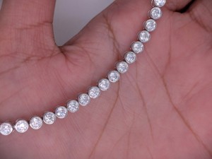 4.50 Ct Round Cut Lab Grown Diamond Bezel Set Tennis <b>Bracelet</b>, Solid 14k White Gold Diamond <b>Bracelet</b>, Wedding gift For Women's - Product Image 3