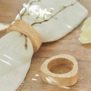 Indian Handcrafted Wood Napkin <b>Ring</b> <b>Resin</b> Material for Restaurant and Home Kitchen Tabletop Dining Table Purpose - Product Image 1
